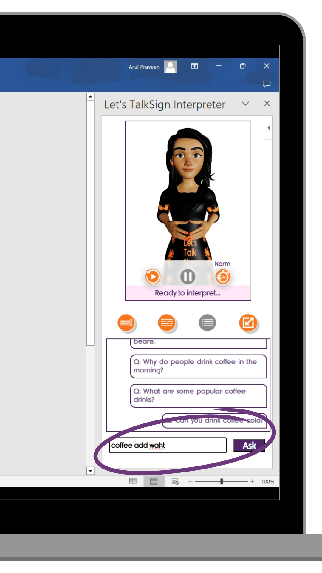 Real-Time Text Interpretation